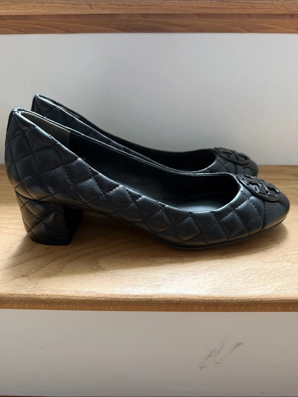Tory Burch Leather Tweed Pattern Pumps